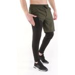 Ghassy Co. Erkek Running Compression Hızlı Kuruma Micropoly Halısaha Antrenman Gym Fitness Koşu Uzun Taytlı Şort - Haki