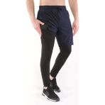 Ghassy Co. Erkek Running Compression Hızlı Kuruma Micropoly Halısaha Antrenman Gym Fitness Koşu Uzun Taytlı Şort - Lacivert - 2XL