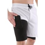 Ghassy Co. Erkek Running Hızlı Kuruma Micropolyester Arka Fermuar Cepli nane Hananlu Halkalı Antrenman Futbol Fitness Kısa Taytlı Şort BEYAZ XXL, G Design By mpany, Xx-large
