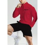 Ghassy Co. Erkek Running Hızlı Kuruma Nem Emici Teknik Performan Uzun Kollu T-Shirt - Kırmızı - 2XL