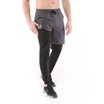 Ghassy Co. Erkek Running mpression Hızlı Kuruma Micropoly Halısaha Antrenman Gym Fitness Koşu Uzun Taytlı Şort FÜME XXL