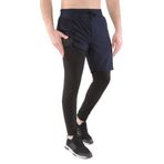 Ghassy Co. Erkek Running mpression Hızlı Kuruma Micropoly Halısaha Antrenman Gym Fitness Koşu Uzun Taytlı Şort LACİVERT S
