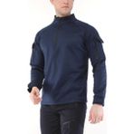 Ghassy Co. Erkek Su ve Rüzgar Geçirmez Ripstop Military Tactical Army Combat Yarım Fermuarlı Mont - Lacivert - 2XL