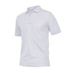 Ghassy Co. Erkek Taktik Polo Yaka Gömlek Hızlı Kuruma Nem Emici Performans Pique Jersey Golf T-shirt BEYAZ XL, G Design By mpany