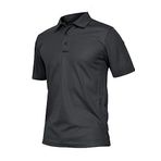 Ghassy Co. Erkek Taktik Polo Yaka Gömlek Hızlı Kuruma Nem Emici Performans Pique Jersey Golf T-shirt KOYU GRİ M, G Design By mpany