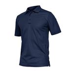 Ghassy Co. Erkek Taktik Polo Yaka Gömlek Hızlı Kuruma Nem Emici Performans Pique Jersey Golf T-shirt LACİVERT M, G Design By mpany