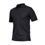 Ghassy Co. Erkek Taktik Polo Yaka Gömlek Hızlı Kuruma Nem Emici Performans Pique Jersey Golf T-shirt SİYAH M, G Design By mpany