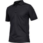 Ghassy Co. Erkek Taktik Polo Yaka Gömlek Hızlı Kuruma Nem Emici Performans Pique Jersey Golf T-shirt SİYAH XL
