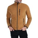 Ghassy Co. Erkek Tam Fermuarlı Polar Ceket - CAMEL M