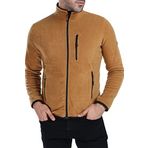 Ghassy Co. Erkek Tam Fermuarlı Polar Ceket - CAMEL S