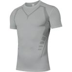 Ghassy Co. Erkek Ultra Esnek Koşu Egzersiz Hızlı Kuruma Nefes Alabilen Kısa Kollu Spor T-Shirt - 2XL - Açık Grı