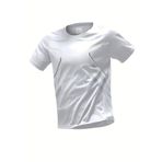 Ghassy Co. Erkek Ultra Esnek Nem Emici Vücut Geometrik Hızlı Kuruyan Hafif Spor T-shirt BEYAZ XL