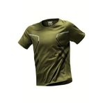 Ghassy Co. Erkek Ultra Esnek Nem Emici Vücut Geometrik Hızlı Kuruyan Hafif Spor T-shirt HAKİ M