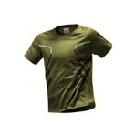 Ghassy Co. Erkek Ultra Esnek Nem Emici Vücut Geometrik Hızlı Kuruyan Hafif Spor T-shirt HAKİ XL