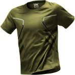 Ghassy Co. Erkek Ultra Esnek Nem Emici Vücut Geometrik Hızlı Kuruyan Hafif Spor T-Shirt - Haki