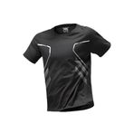 Ghassy Co. Erkek Ultra Esnek Nem Emici Vücut Geometrik Hızlı Kuruyan Hafif Spor T-shirt SİYAH M