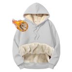 Ghassy Co. Erkek Ultra Termal Kapüşonlu Sherpa Astarlı Kanguru Cepli Sweatshirt Ekru S