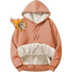 Ghassy Co. Erkek Ultra Termal Kapüşonlu Sherpa Astarlı Kanguru Cepli Sweatshirt - Mercan