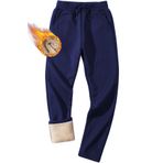 Ghassy Co. Erkek Ultra Termal Kışlık Sherpa Astarlı Aktif Koşu Normal Paça Jogger Eşofman Altı - XL - Lacivert