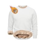 Ghassy Co. Erkek Ultra Termal Sherpa Peluş Astarlı Bisiklet Yaka Sweatshirt - Beyaz - L