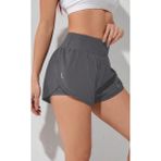 Ghassy Co Füme Kadın 2 in 1 Running Sports Athletic Gym Telefon Cepli Kısa Taytlı Şort