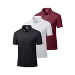 GHASSY CO. Ghassy Co. Erkek 3'lü Set Taktik Polo Yaka Gömlek Hızlı Kuruma Nem Emici Pique Jersey Golf T-shirt