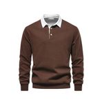 GHASSY CO. Ghassy Co. Erkek Retro Renk Bloklu Pamuklu Gömlek Yaka Sweatshirt