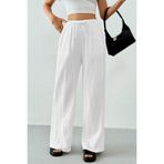 GHASSY CO. Ghassy Co. Kadın %100 Cotton Müslin Ultra Hafif İçi Şort Astarlı Geniş Paça Keten Karışım Pantolon