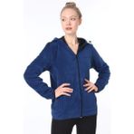 Ghassy Co. Ghassy Co Kadın Kapşonlu Fermuarlı Polar Sweatshirt - Mavi
