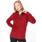 Ghassy Co. Ghassy Co Kadın Yarım Fermuarlı Sweatshirt - Bordo - 2XL