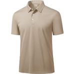 Ghassy Co. Golf Bej Dry Fit Classic Tenis Casual Polo Yaka Erkek T-shirt
