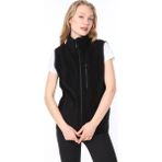 Ghassy Co. Kadın Polar Çok Cepli Trekking Spor Yelek - 2XL - Siyah - Siyah