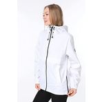 Ghassy Co.Kadın Rüzgarlık/Yağmurluk Yırtmaç Detaylı Mevsimlik Siyah Spor Ceket BEYAZ XL
