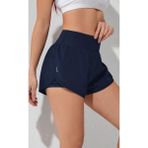 Ghassy Co Lacivet Kadın 2 in 1 Running Sports Athletic Gym Telefon Cepli Kısa Taytlı Şort
