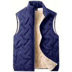 Ghassy Co. Unisex Çift Katman Ultra Termal Isı Yalıtımlı Su ve Rüzgar Geçirmez İçi Peluşlu Yelek LACİVERT M