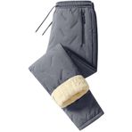 Ghassy Co. Unisex Çift Katman Ultra Termal Su ve Rüzgar Geçirmez Kayak Motorcu İçi Kürklü Pantolon FÜME S