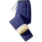 Ghassy Co. Unisex Çift Katman Ultra Termal Su ve Rüzgar Geçirmez Kayak Motorcu İçi Kürklü Pantolon LACİVERT L