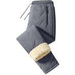 Ghassy Co. Unisex Çift Katman Ultra Termal Su ve Rüzgar Geçirmez Kayak Motorcu Içi Kürklü Pantolon - XL - Füme