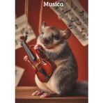 Ghiro per musica: Dimensione A4 a quadretti 5mm.Il quaderno con copertina illustrata con animali per ogni materia – Per studenti curiosi, creativi e pronti ad amare la scuola!