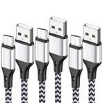 GHNTJAP Mikro USB Kablosu Android Şarj Cihazı, [3 Paket, 0,5 m] USB-A'dan Mikro USB'ye USB 2.0 Şarj Kablosu, Naylon Örgülü Kablo, Galaxy S6 J7 Edge Note 5, Kindle, MP3 ile Uyumlu