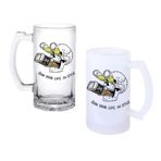 Ghostbastır Design Alkolik İskelet Bira Bardağı 500 cc Cam Buzlu veya Buzsuz Seçenekleriyle 0596