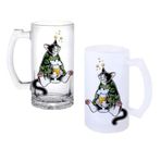 Ghostbastır Design Alkolik Kedi Bira Bardağı 500 cc Cam Buzlu veya Buzsuz Seçenekleriyle 1110