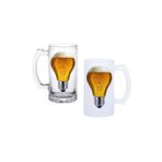 Ghostbastır Design Ampul Kulplu Bira Bardağı Buzlu Veya Şeffaf Seçenekli 012