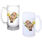 Ghostbastır Design Avatar Kulplu Bira Bardağı Buzlu Veya Şeffaf Seçenekli 018 - 1 Adet - 500 ml