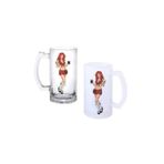 Ghostbastır Design Bar Girl Kulplu Bira Bardağı Buzlu Veya Şeffaf Seçenekli 022
