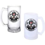 Ghostbastır Design Beşiktaş Kulplu Bira Bardağı Buzlu Veya Şeffaf Seçenekli 0129 - 500 ml