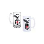 Ghostbastır Design Beşiktaş Kulplu Bira Bardağı Buzlu Veya Şeffaf Seçenekli 0131