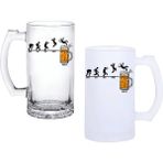 Ghostbastır Design Bira Günleri Kulplu Bira Bardağı Buzlu Veya Şeffaf Seçenekli 027 - 500 ml