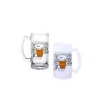 Ghostbastır Design Bira Havuzu Kulplu Bira Bardağı Buzlu Veya Şeffaf Seçenekli 031
