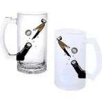 Ghostbastır Design Bira Kapağı Kulplu Bira Bardağı Buzlu Veya Şeffaf Seçenekli 035 - 500 ml